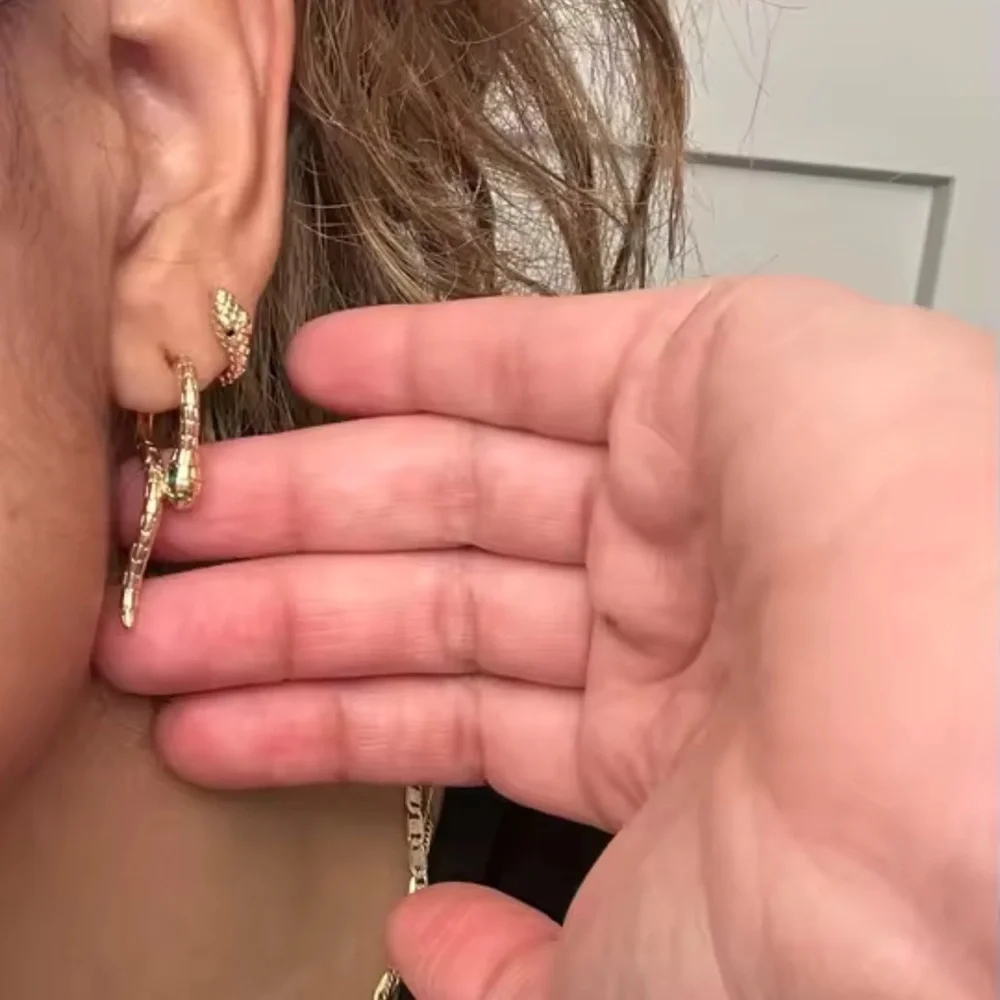 Serpenti Gold Black Eyes Earrings